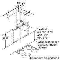 PROFİLO DVE 6G 560 593 m3/h Çekiş Güçlü Davlumbaz