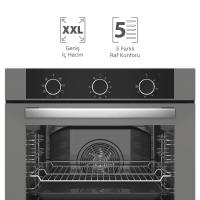 SİMFER 8222 9 Fonksiyon QS Gri Cam Ankastre Fırın Power Turbo Pop-up