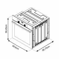 SİMFER 8223 9 Fonksiyon QS Gri Cam Ankastre Fırın Power Turbo Dijital